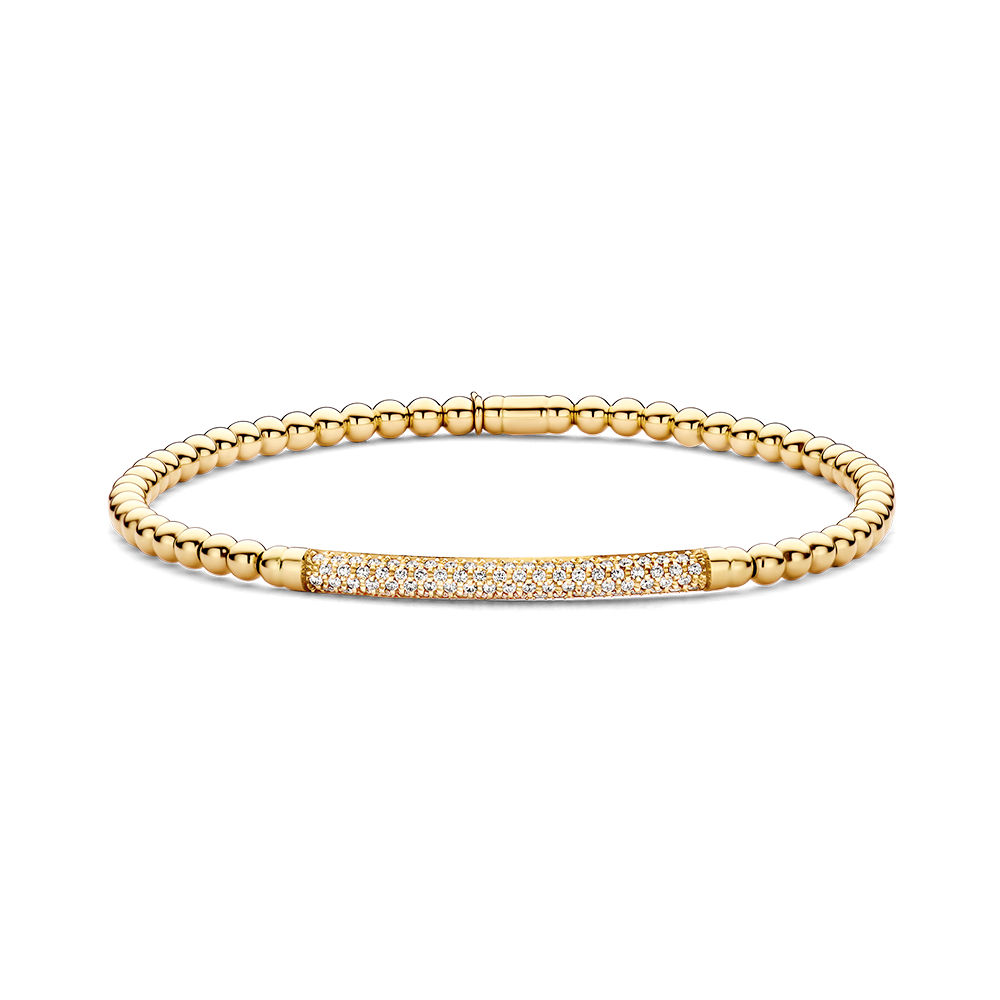 Thin Pave Diamond Bar Stretch Bracelet