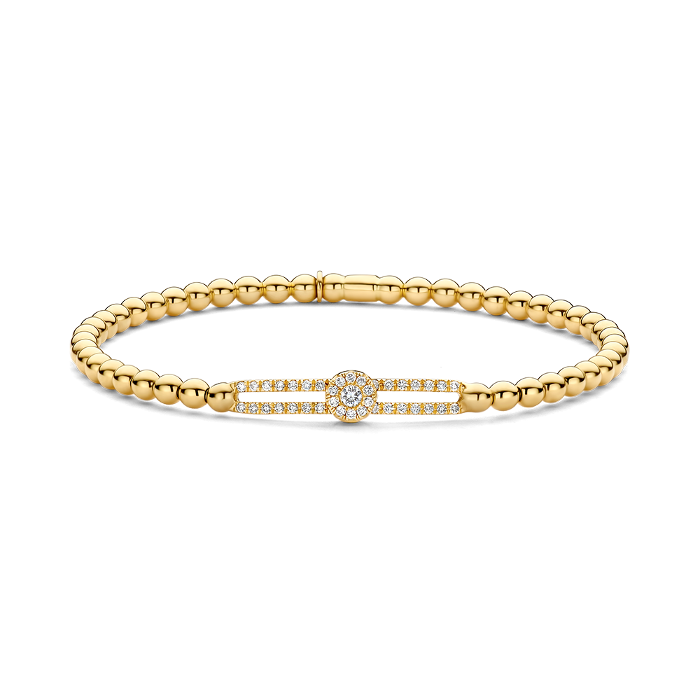 Single Pave Diamond Slider Stretch Bracelet