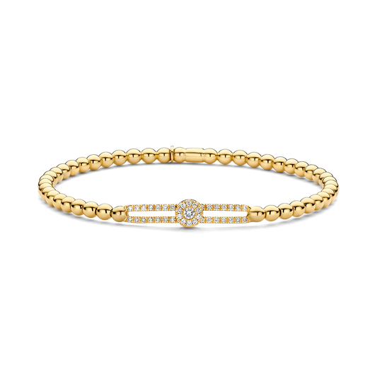 Single Pave Diamond Slider Stretch Bracelet