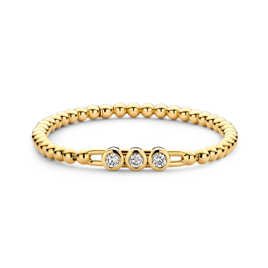 Three Bezel Set Sliding Diamond Stretch Bracelet