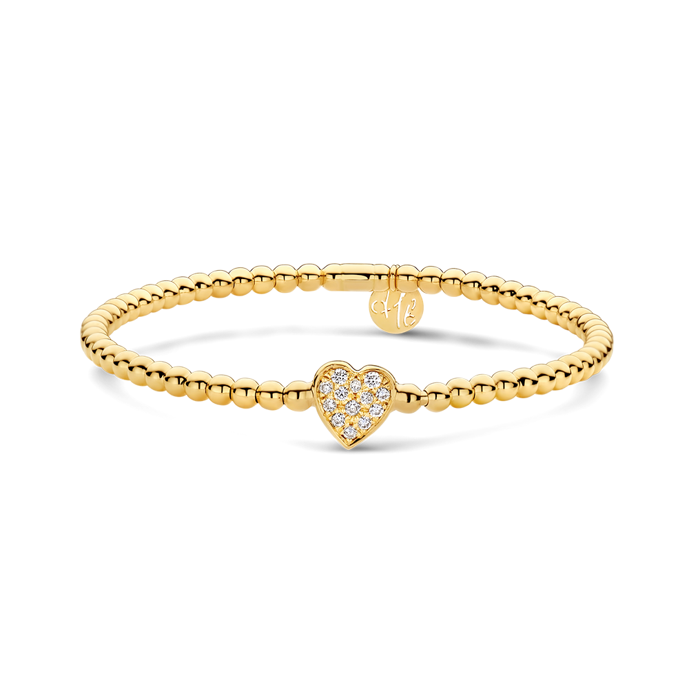 Pave Diamond Heart Stretch Bracelet