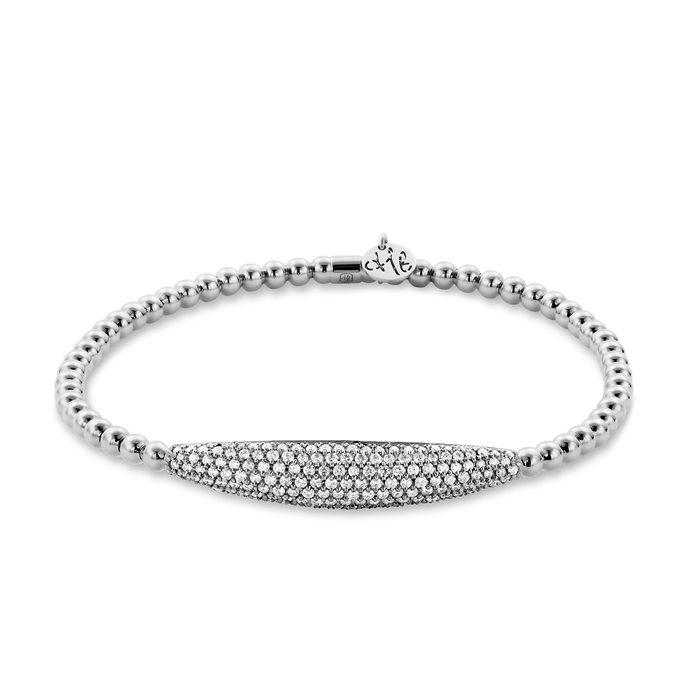 Pave Diamond Tapered Bar Stretch Bracelet