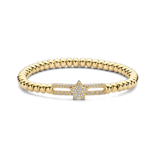 Large Pave Diamond Star Stretch Bracelet