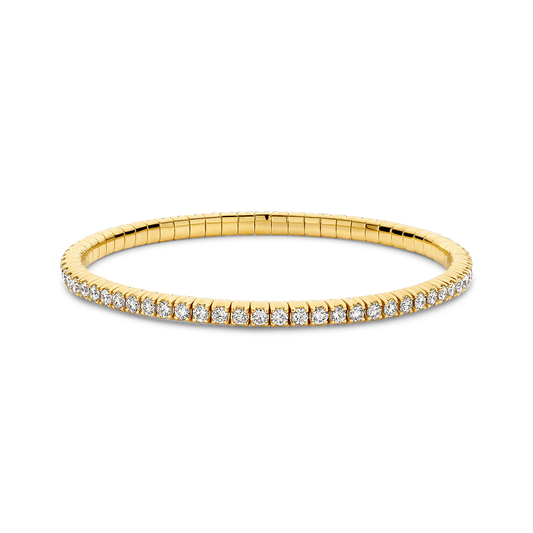 Yellow Gold Diamond Stretch Tennis Bracelet