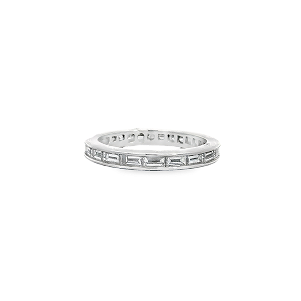 Emerald Cut Diamond Channel Set Eternity Band