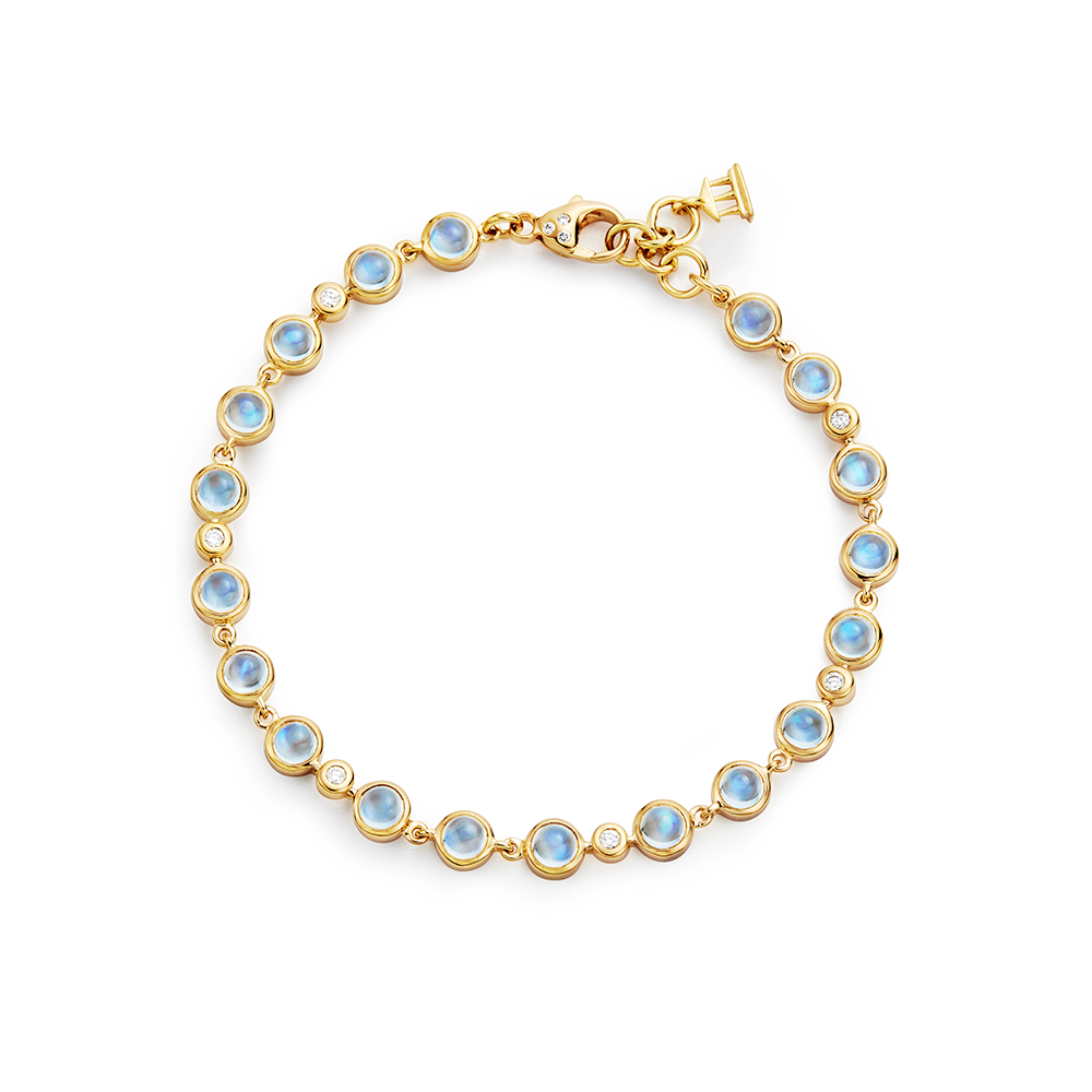 18k Mini Round Blue Moon Link Bracelet