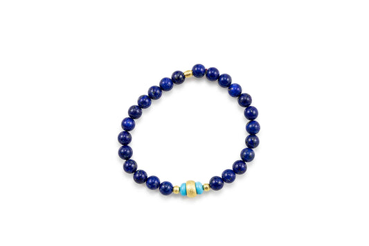 Lapis & Sleeping Beauty Turquoise Stretch Bracelet