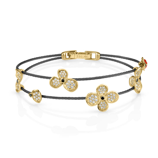 Forget Me Not Double Wire Bracelet with Lady Bug