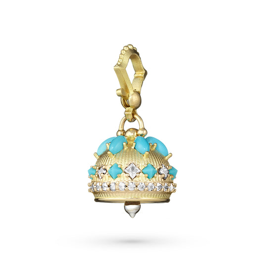 #3 Meditation Bell with Turquoise & Diamonds