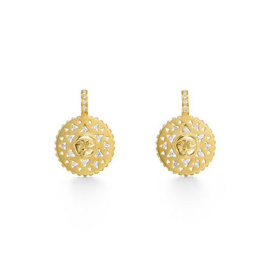 18k Orbit Sun Earrings