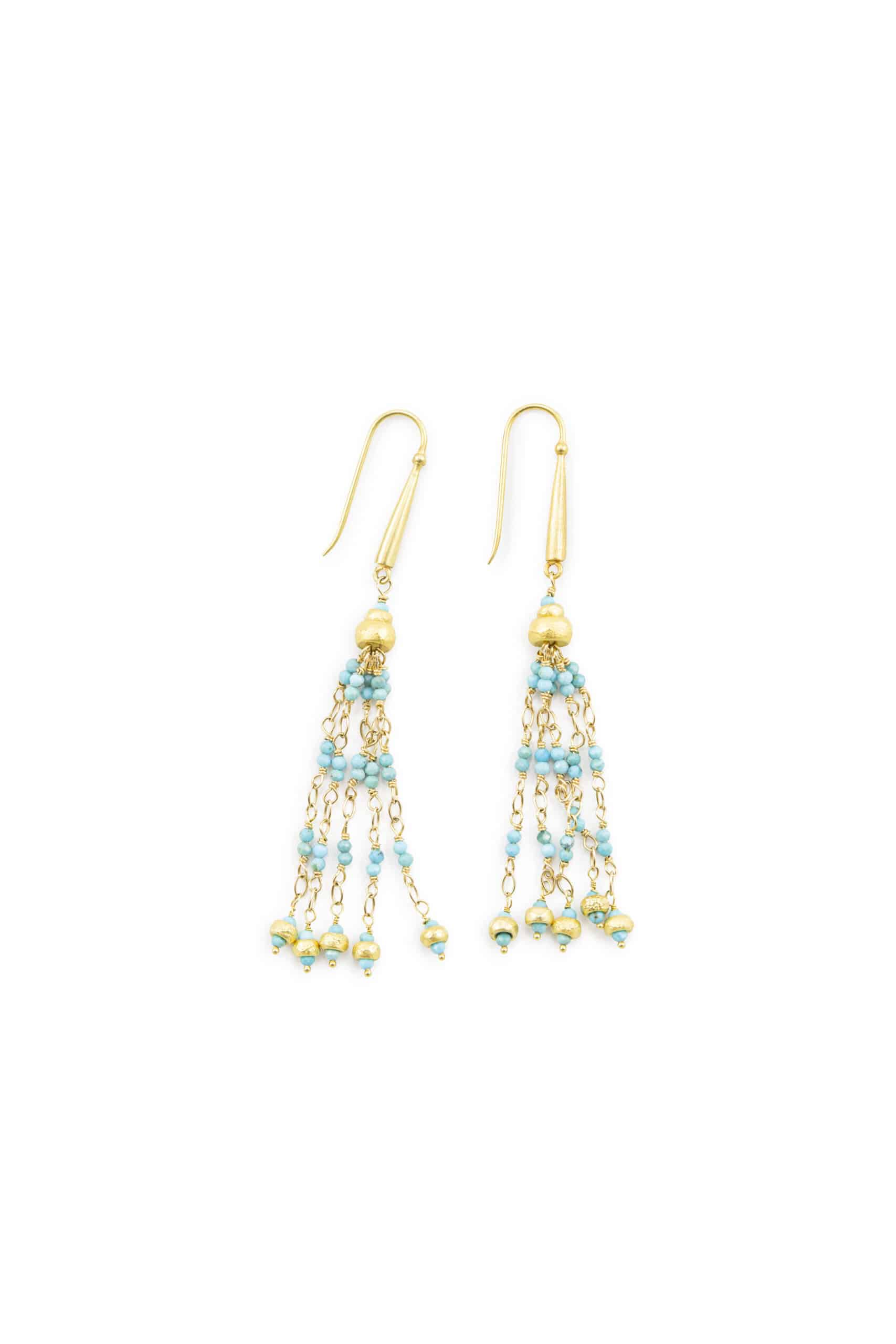 Turquoise Tassel Earrings