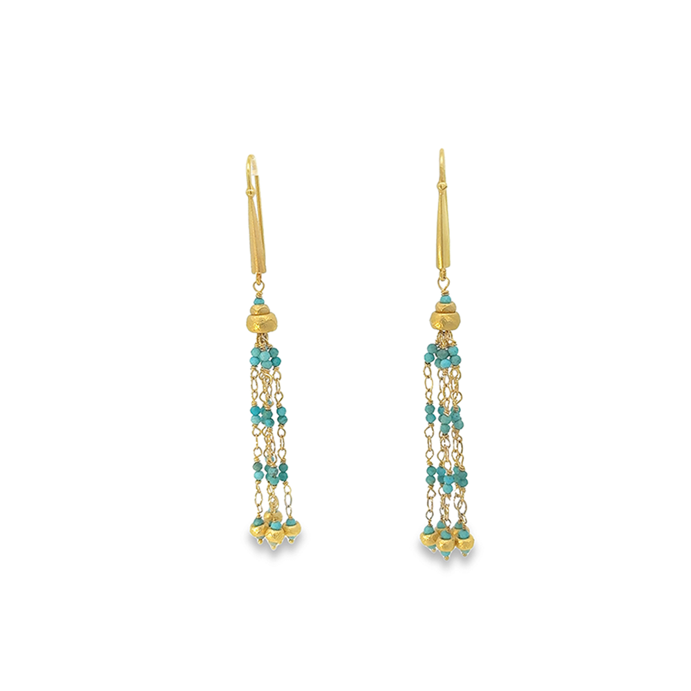 Turquoise Tassel Earrings