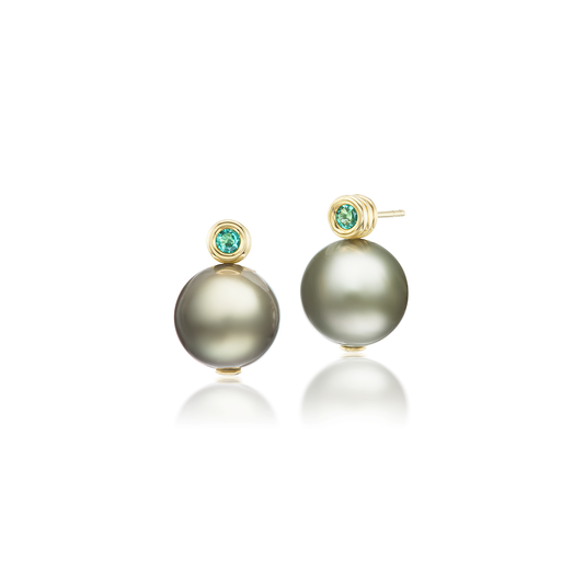 Tahitian Pearl Mini Grotto Stud Earrings