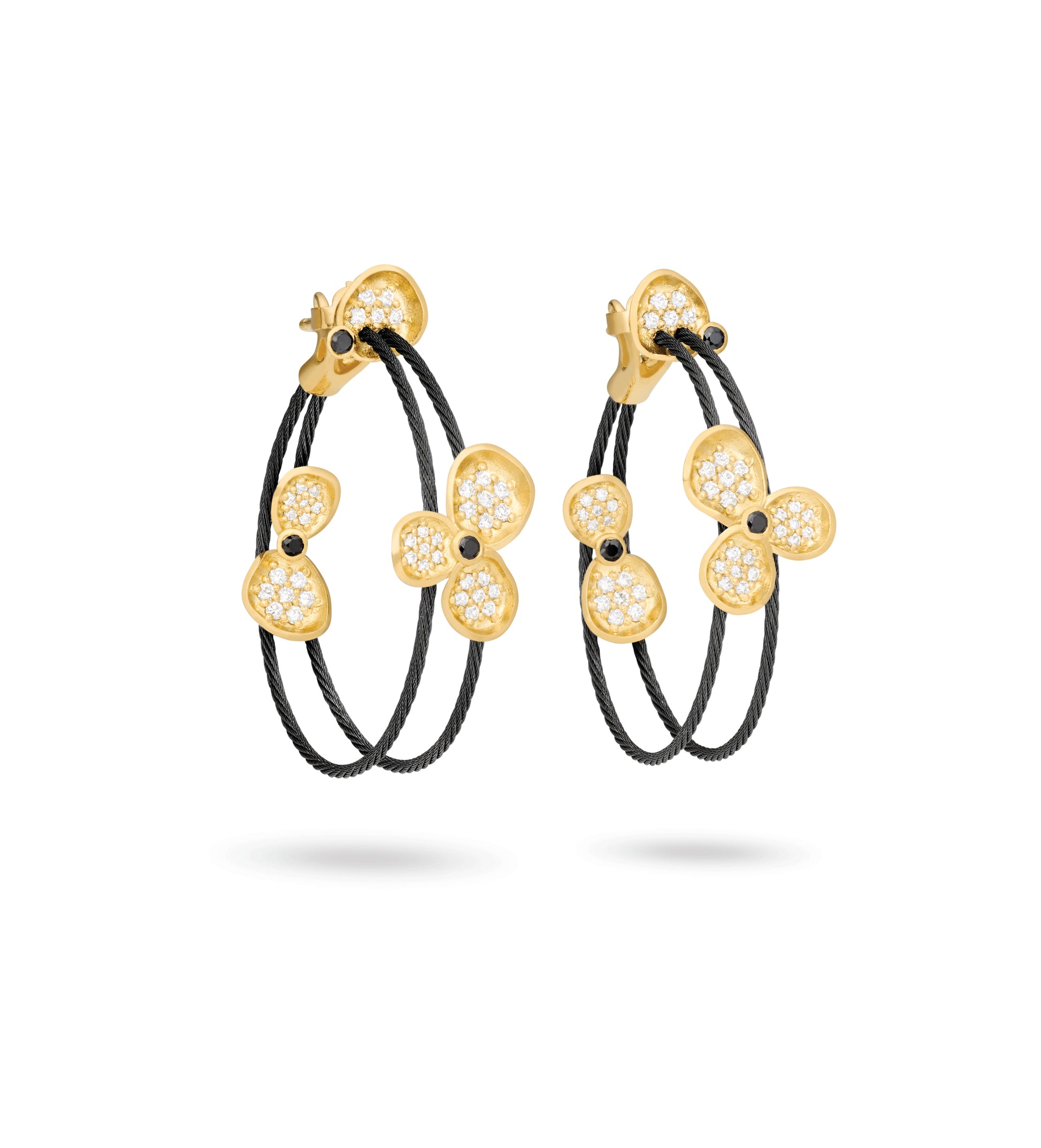 30mm Forget Me Not Double Wire Hoop Earring