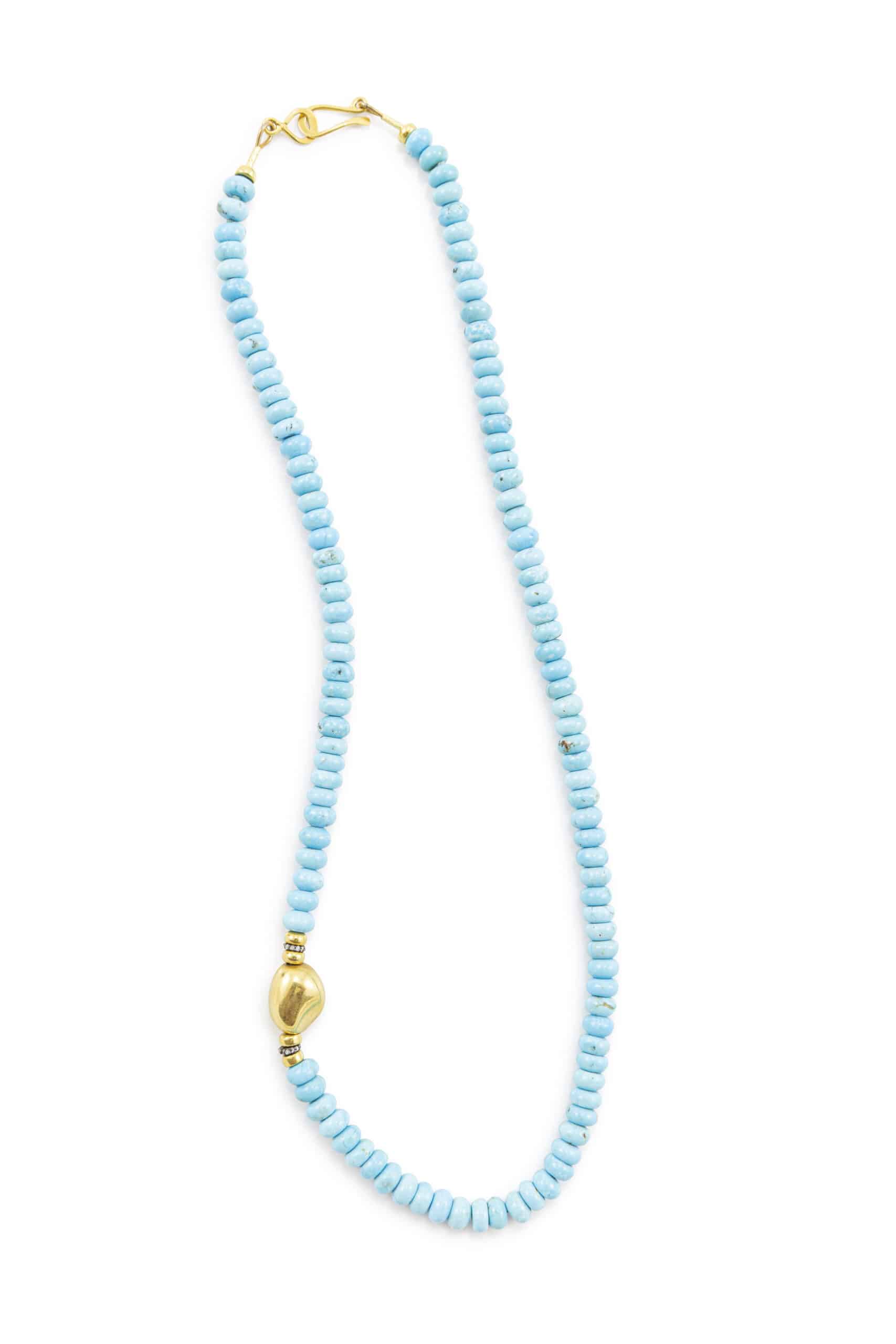 Turquoise Necklace w/ Gold Nugget