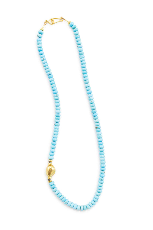 Turquoise Necklace w/ Gold Nugget