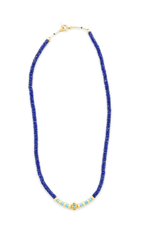 Lapis & Sleeping Beauty Turquoise Choker Necklace