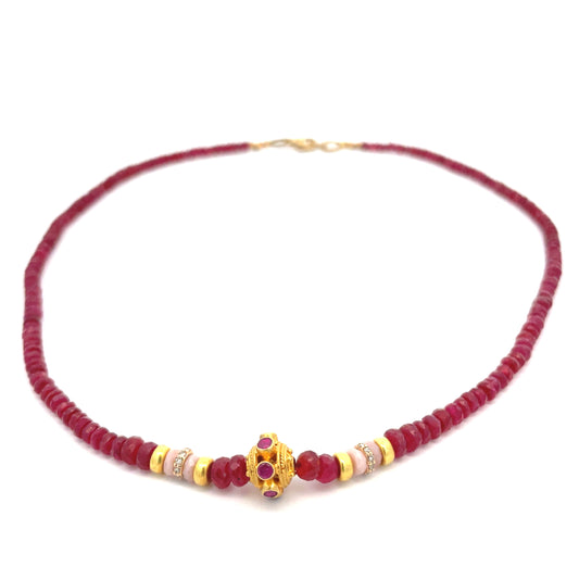 Ruby & Pink Sapphire Choker Necklace