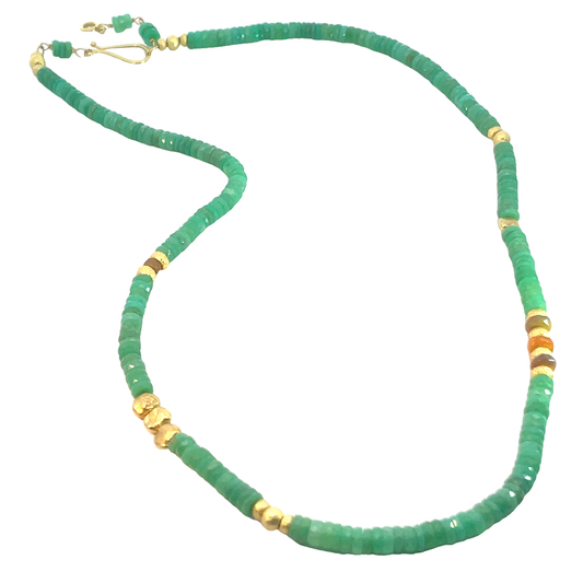 Chrysoprase & Fire Opal Necklace