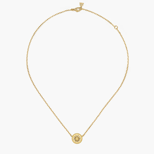 18k Orbit Sun Necklace