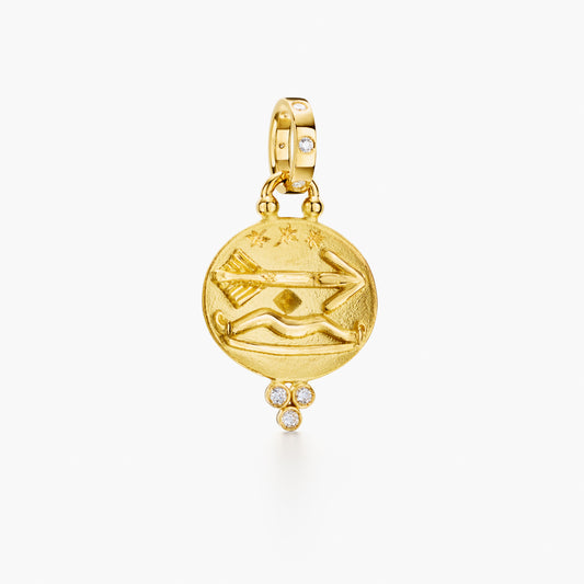 18k Yellow Gold Zodiac Sagittarius Pendant