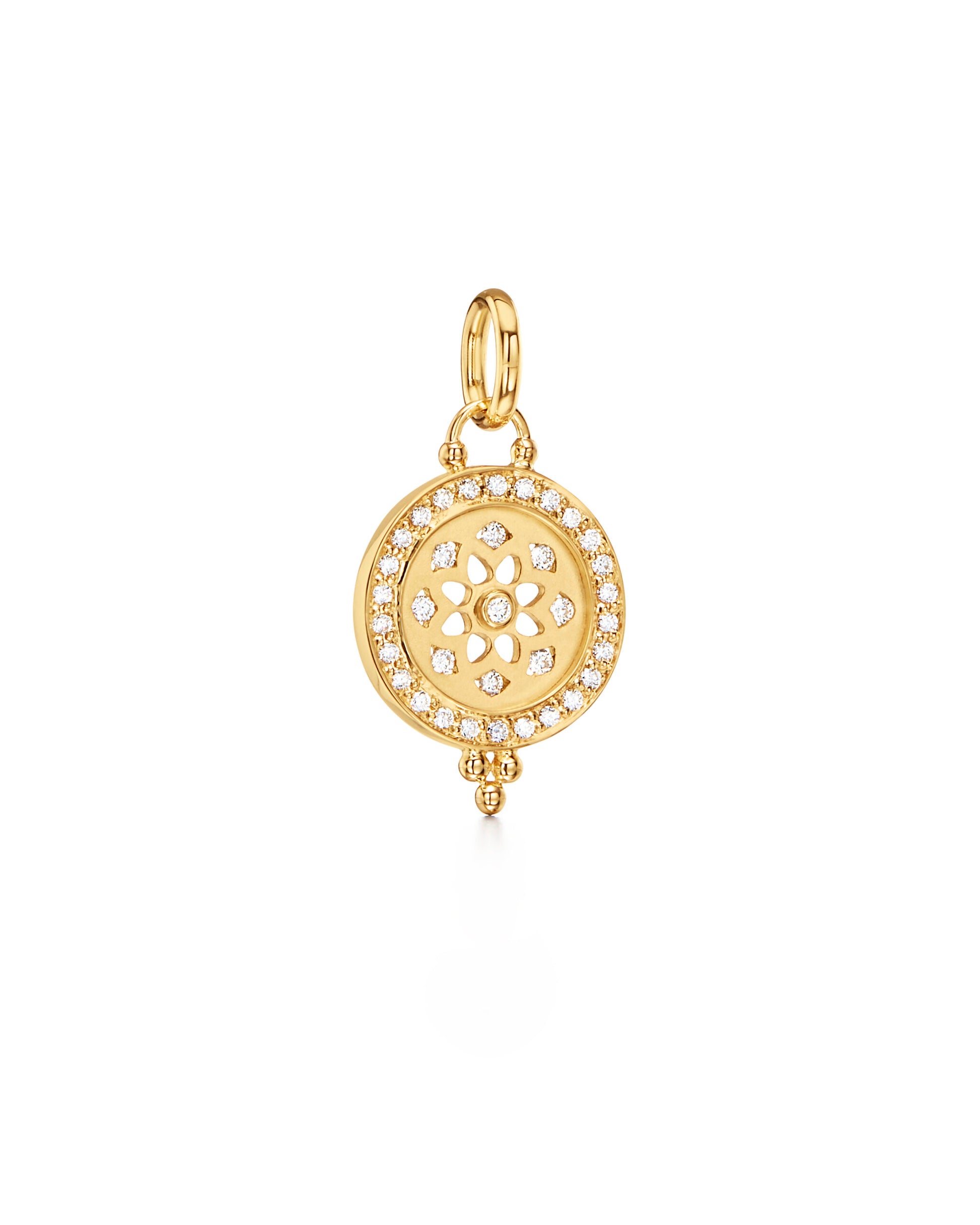 18k Diamond Mandala Cutout Pendant