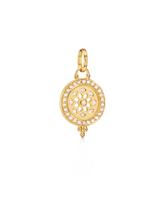 18k Diamond Mandala Cutout Pendant