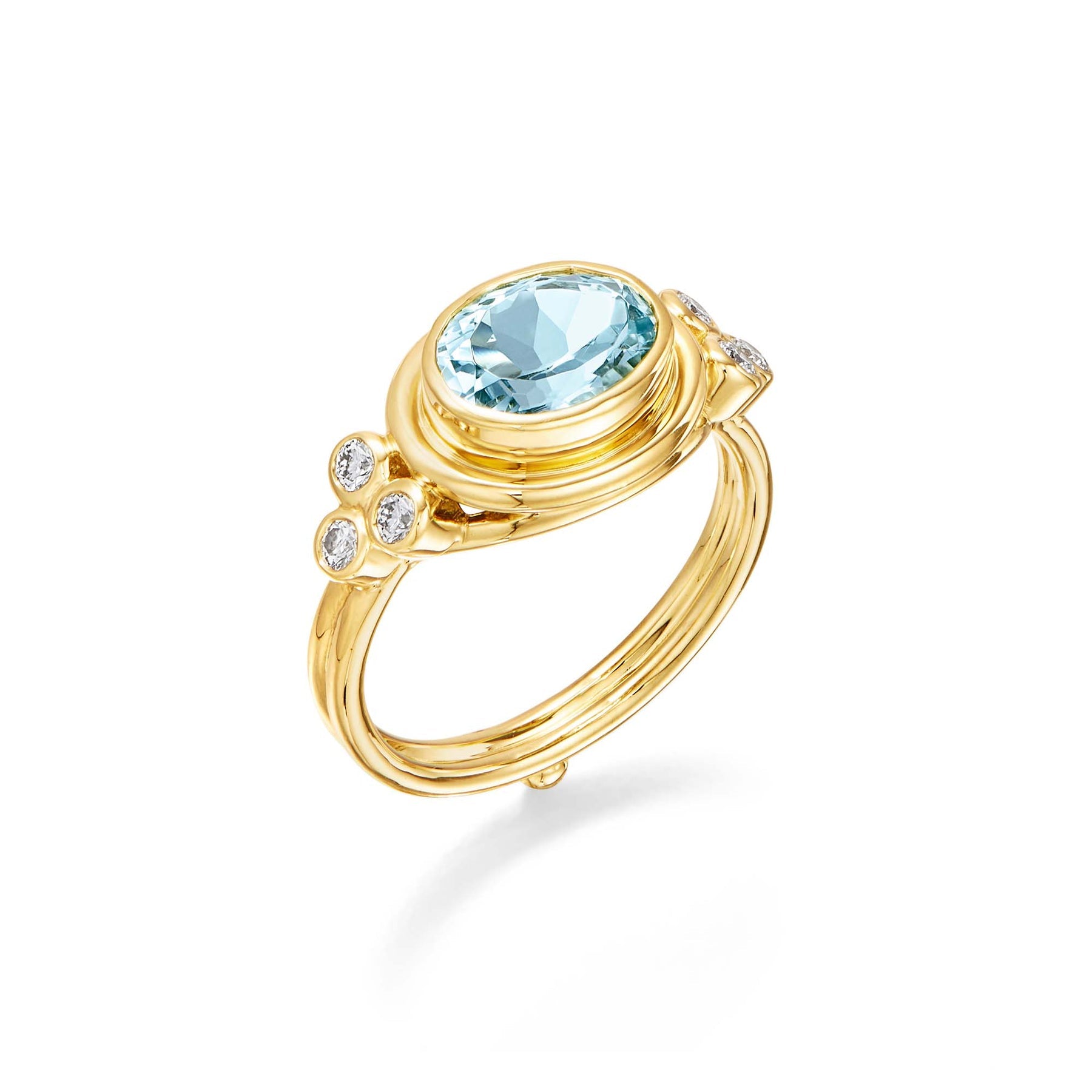 Aquamarine Temple Ring