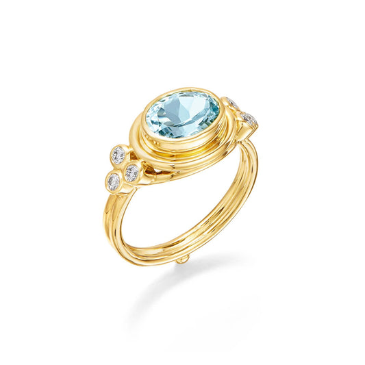 Aquamarine Temple Ring