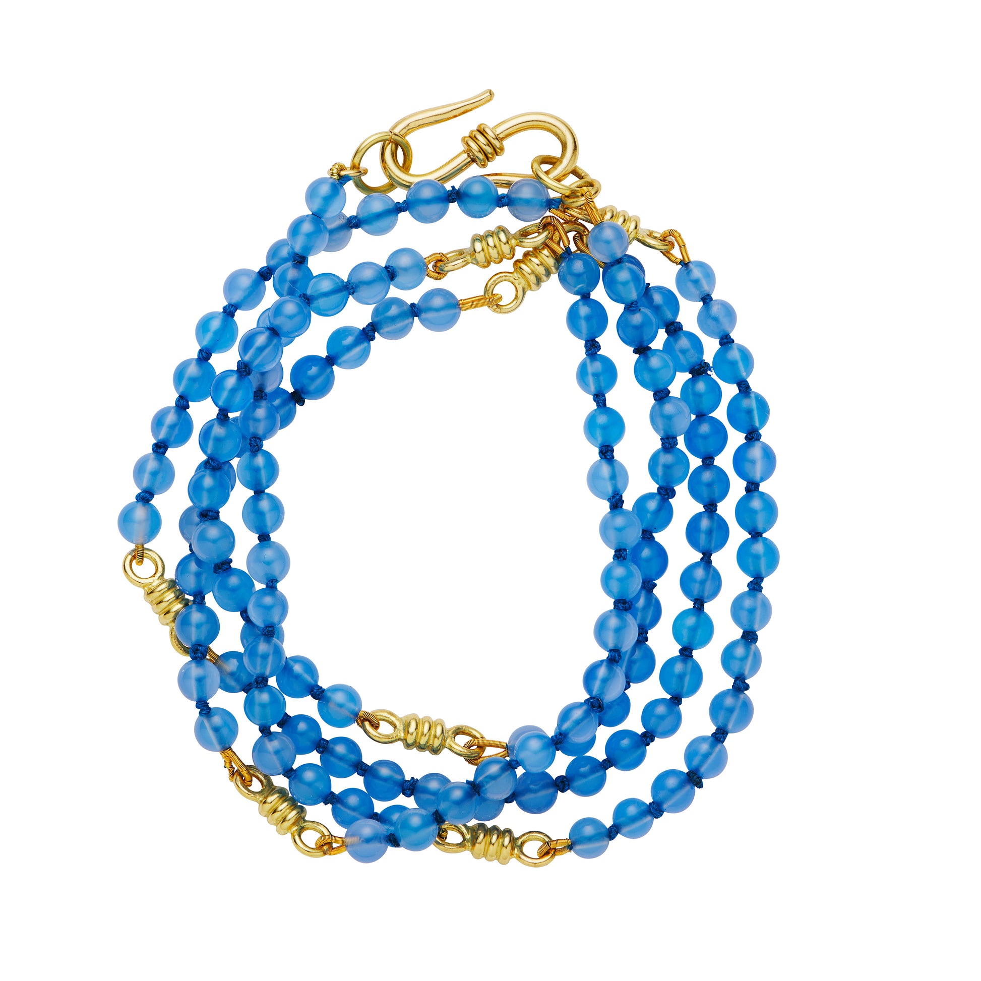 Blue Chalcedony Wrap Bracelet/Necklace