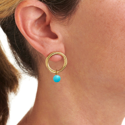 Vertigo Large Turquoise Hoop Earrings