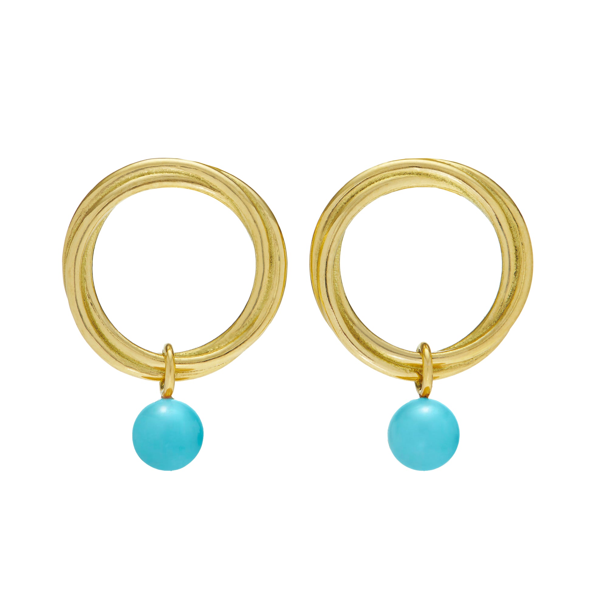 Vertigo Large Turquoise Hoop Earrings