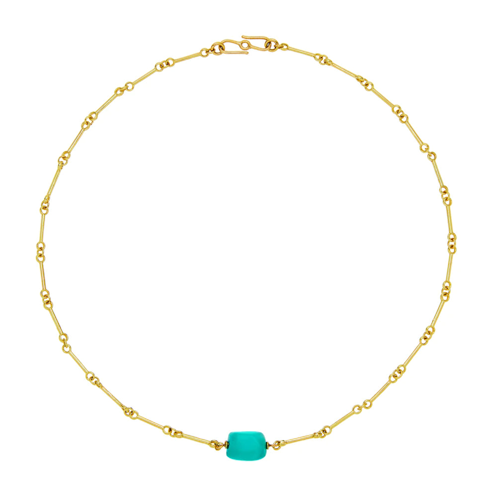 Micro Link Chain with Turquoise