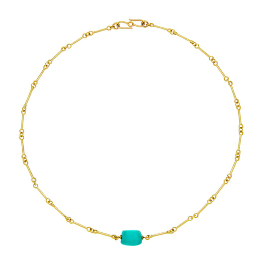 Micro Link Chain with Turquoise