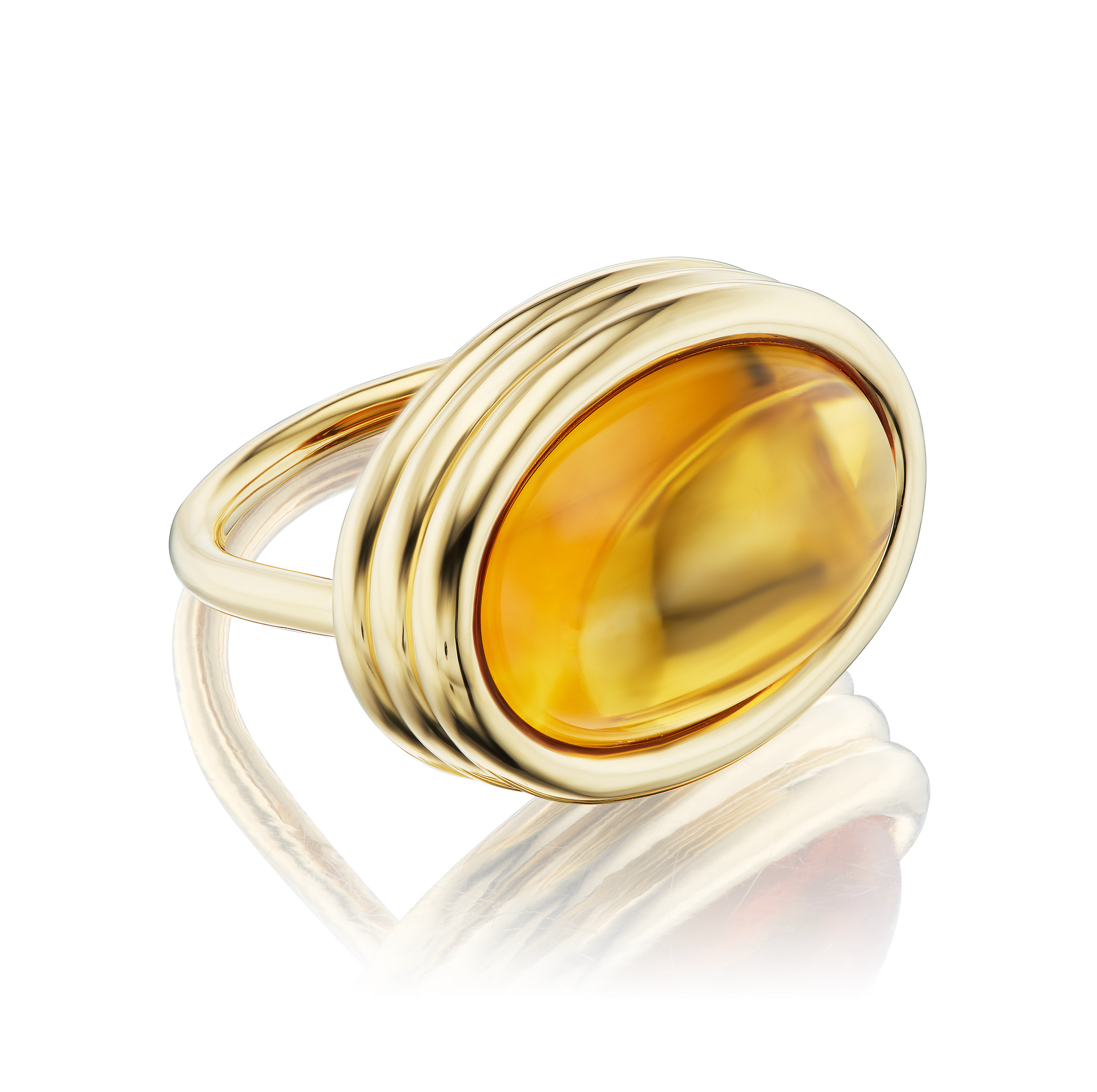 Cabochon Citrine Scuba Ring