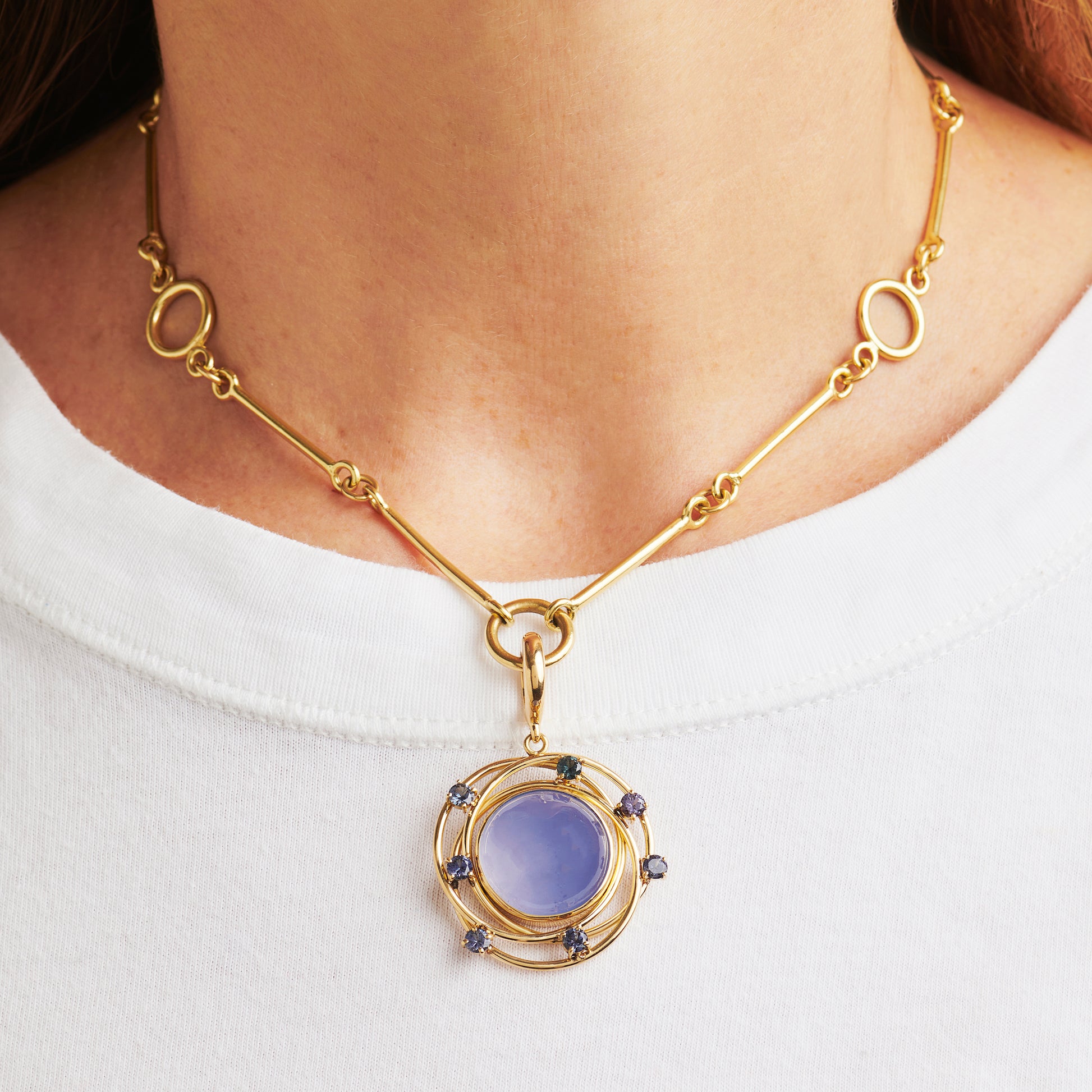 Nest Blue Chalcedony Pendant