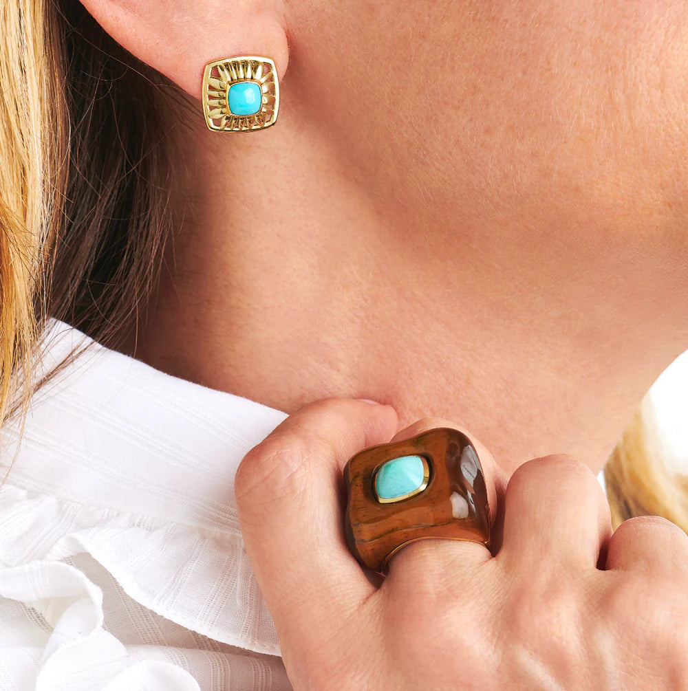 Maxi Draper Turquoise & Tiger Eye Ring