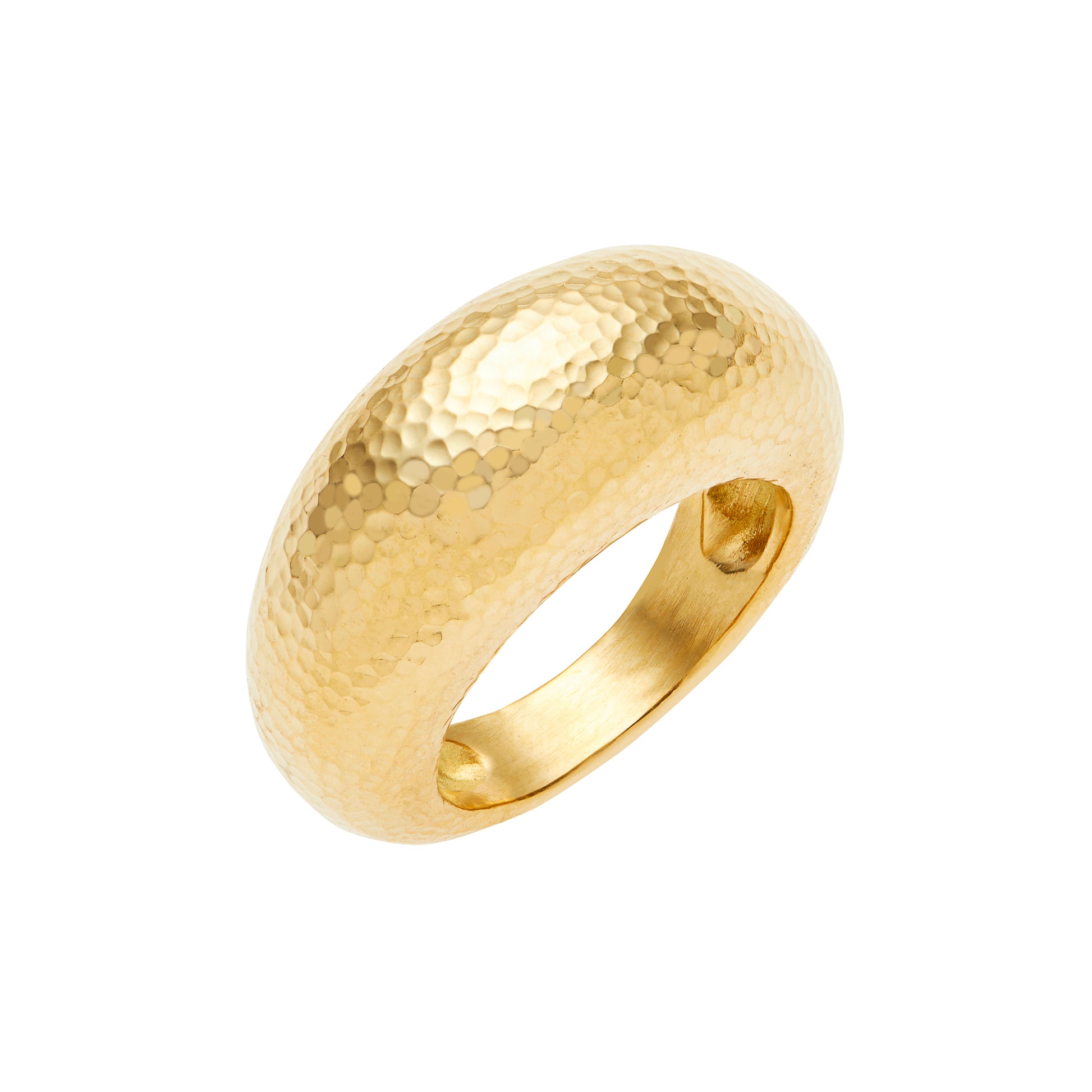 Hammered Bombe Wide Ring