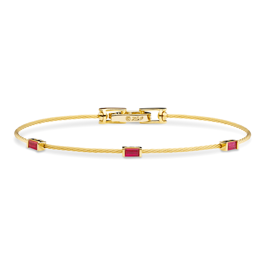 Unity Wire Bracelet with Baguette Rubies