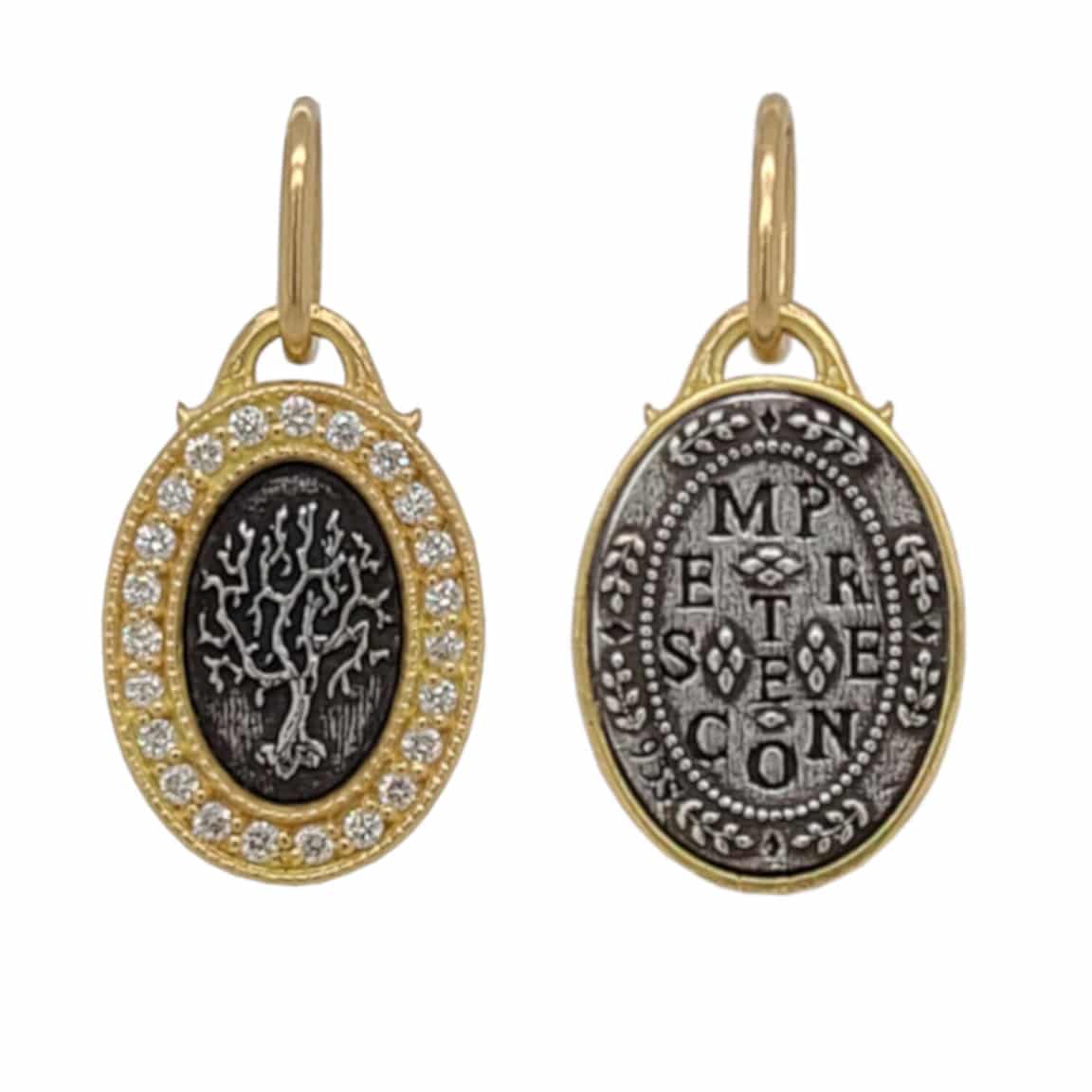 Oval Diamond Tree of Life Charm