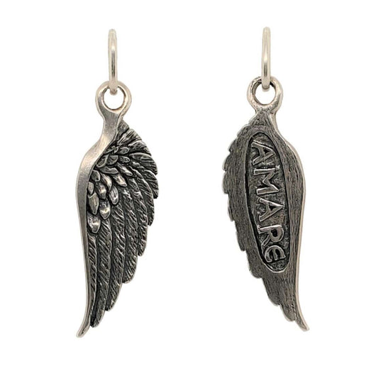 Large Feathered Wing Charm