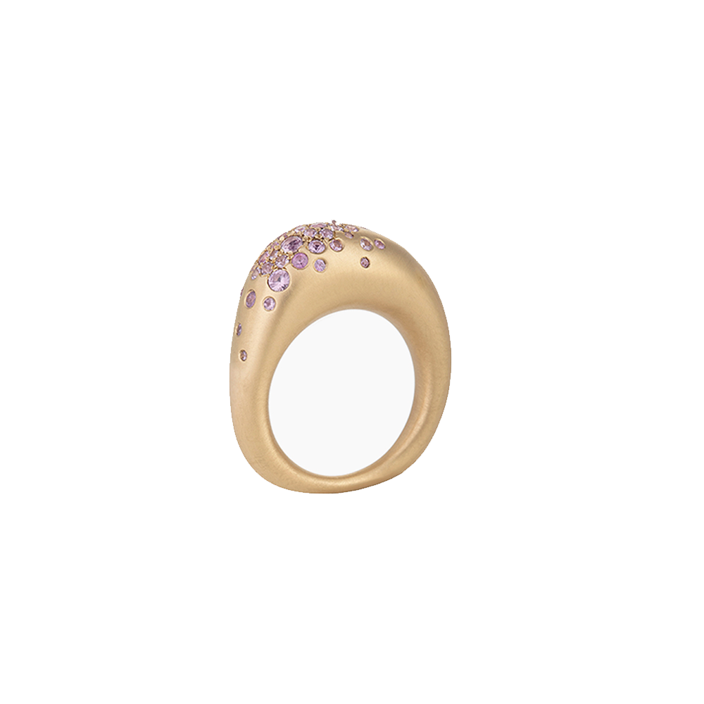 Urban Big Ring with Pink Sapphires